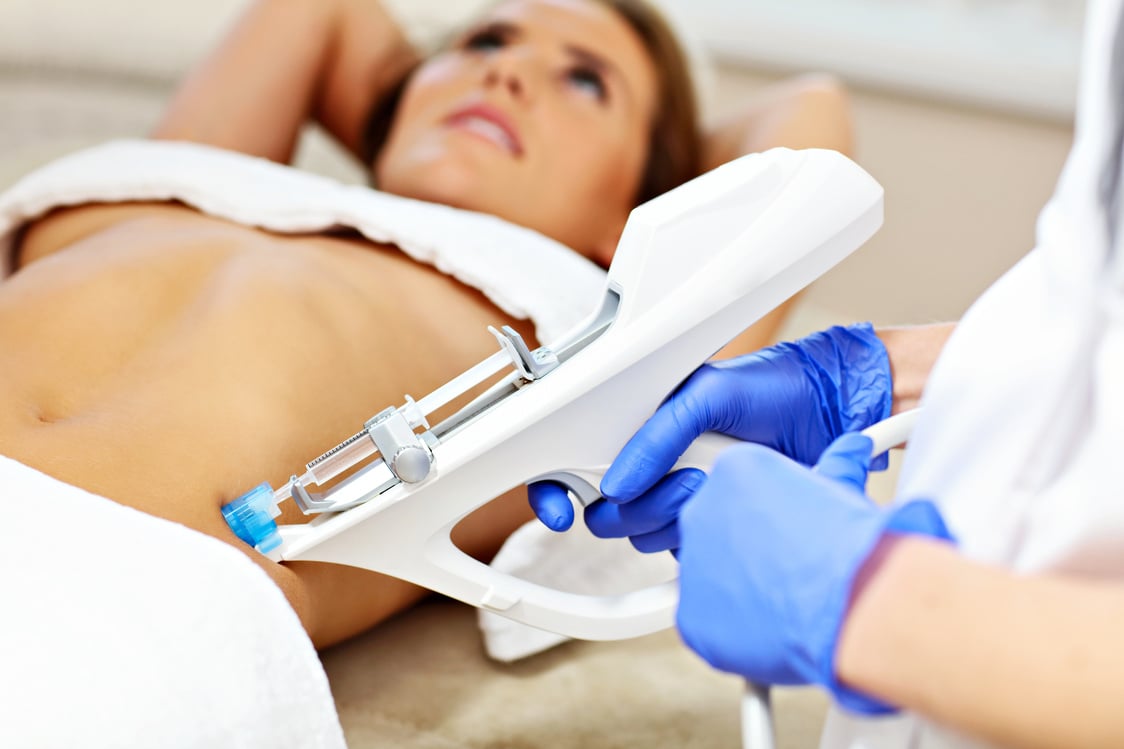 Woman Having Abdomen Mesotherapy 